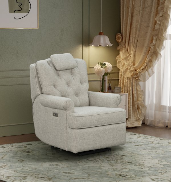 Barcalounger Everly Power Recline-Linen-Gray