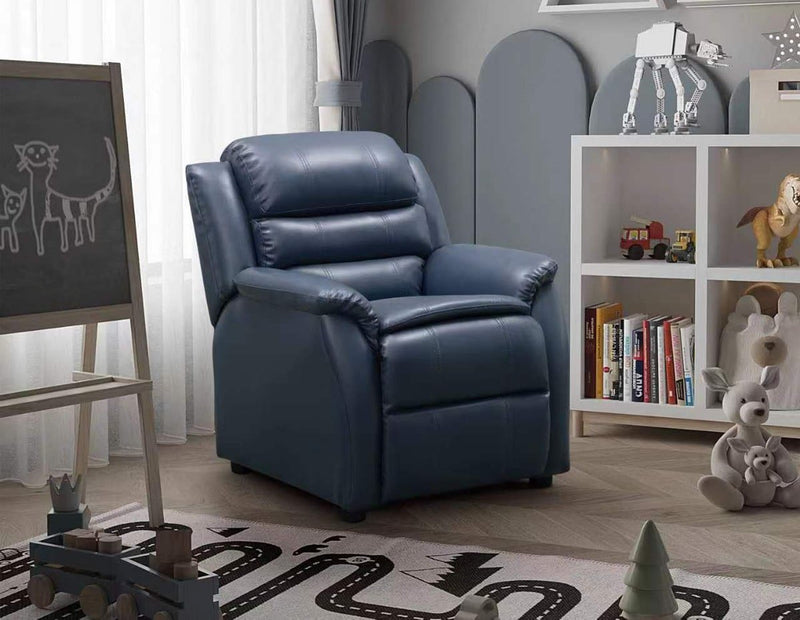 BarcaLounger Logan – Kids Recliner-Ellen-Navy