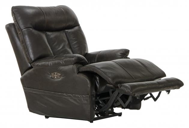 Catnapper Naples Flat Recliner with Extended Ottoman in Chocolate finish