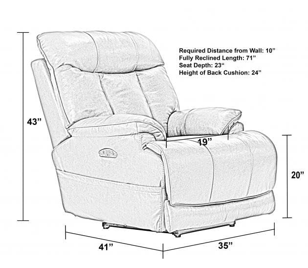 Catnapper Naples Power Headrest w/Lumbar Power Lay Flat Recliner w/Extended Ottoman-Chocolate