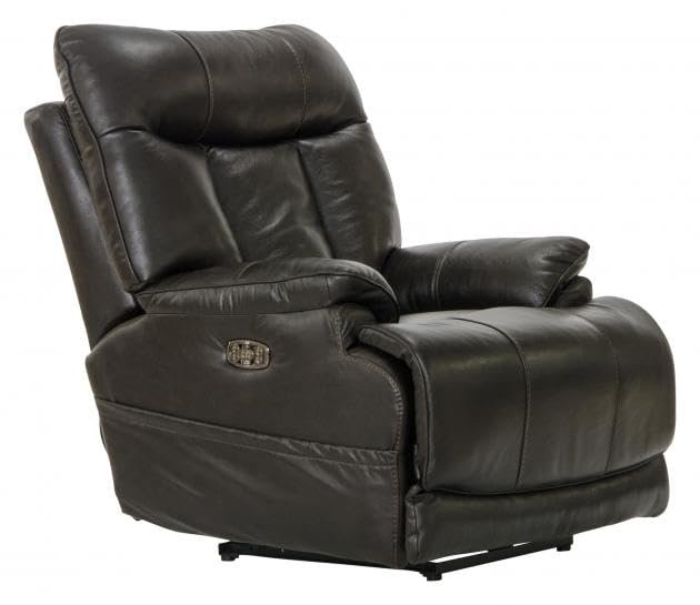 Catnapper Naples Power Headrest w/Lumbar Power Lay Flat Recliner w/Extended Ottoman-Chocolate