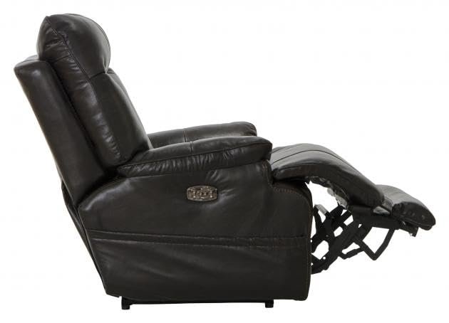 Catnapper Naples Flat Recliner with Extended Ottoman in Chocolate finish