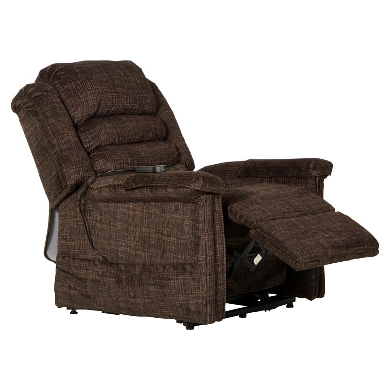 Catnapper Soother Power Lift Full Lay-Out Chaise Recliner w/Heat & Massage-Chocolate