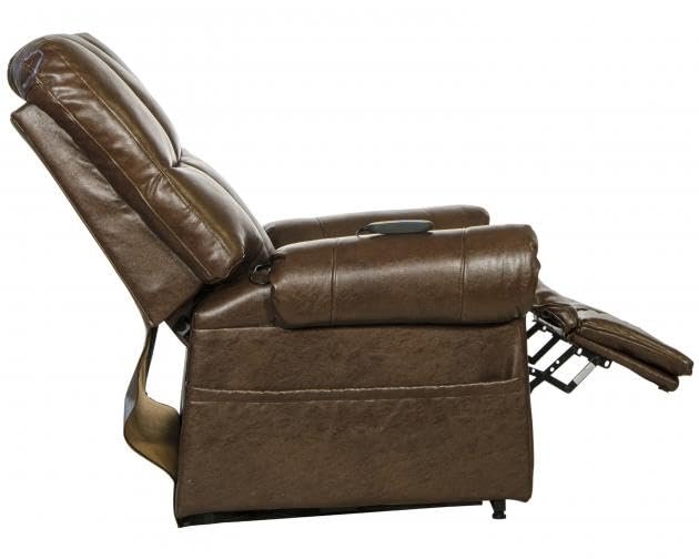 Catnapper Stallworth Power Lift Full Lay-Out Chaise Recliner-Chestnut