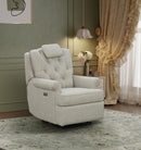 BarcaLounger Everly Power Recliner-Linen-Gray