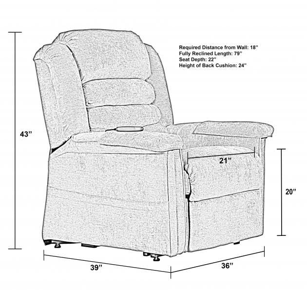 Catnapper Power Lift Full Lay-Out Chaise Recliner-Java