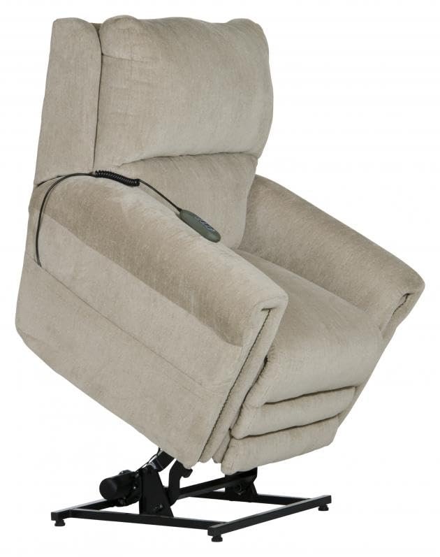 Catnapper Warner Power Headrest w/Lumbar Power Lift Lay Flat Recliner w/Dual Motor & Extended Ottoman-Putty