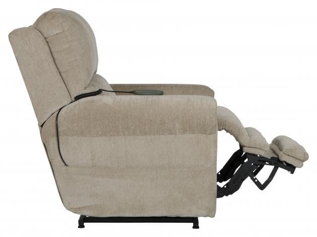 Catnapper Warner Power Headrest w/Lumbar Power Lift Lay Flat Recliner w/Dual Motor & Extended Ottoman-Putty