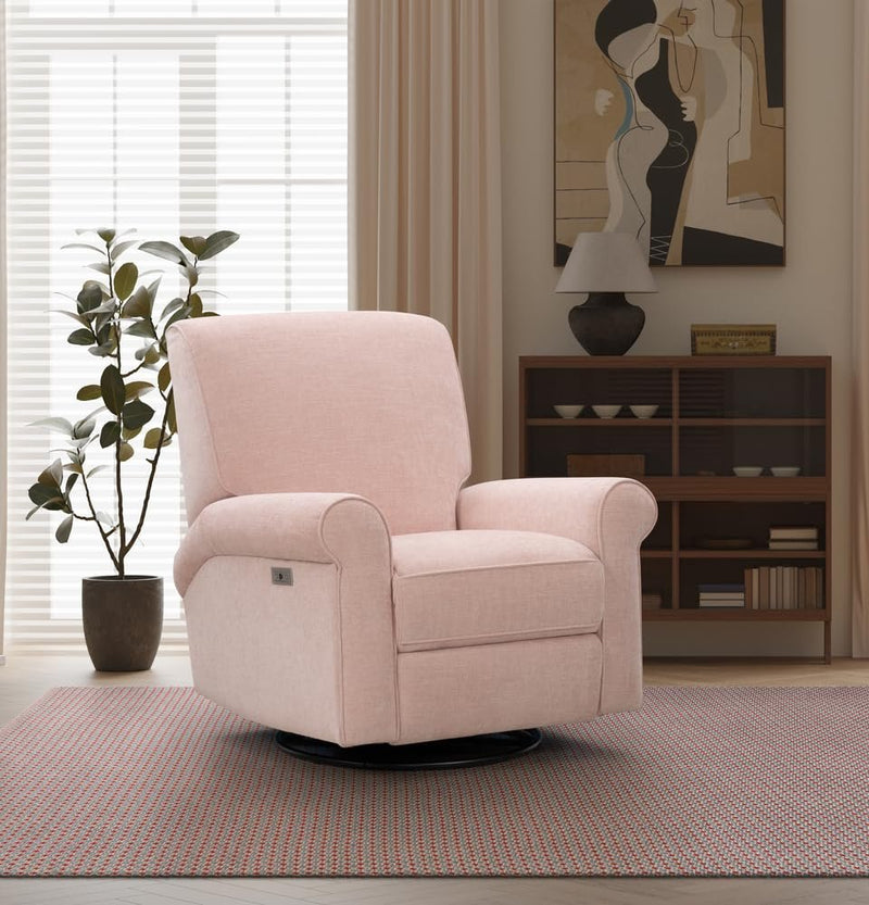 BarcaLounger Tegan Power Swivel Glider Recliner-Marci-Pink