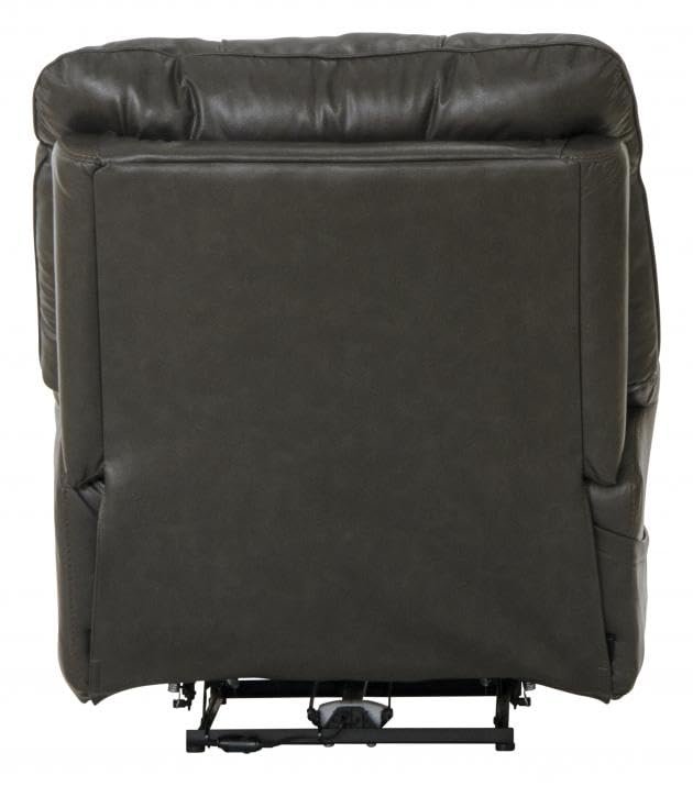 Catnapper Naples Power Headrest Power Lay Flat Recliner w/Extended Ottoman-Steel