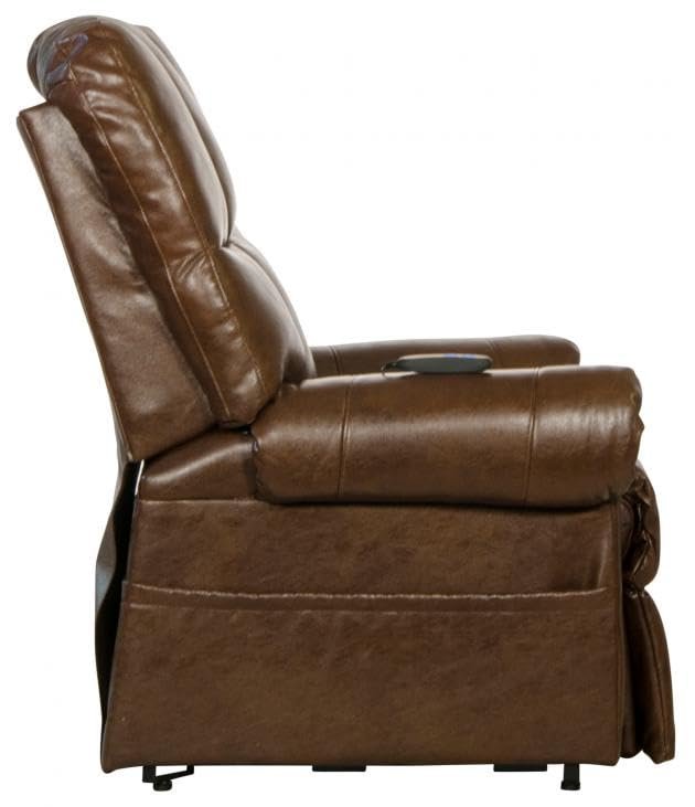 Catnapper Stallworth Power Lift Full Lay-Out Chaise Recliner-Chestnut