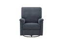 BarcaLounger Dawn Manual Swivel Glider Recliner-Tweed Indigo Blue