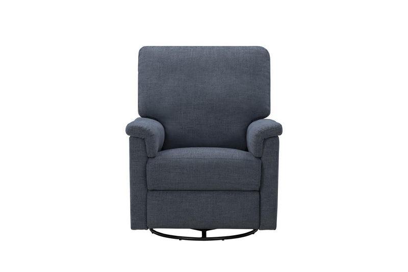 BarcaLounger Dawn Manual Swivel Glider Recliner-Tweed Indigo Blue