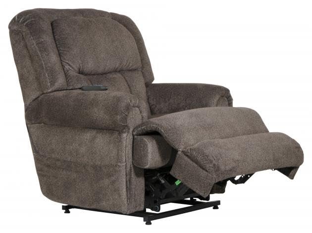 Catnapper Burns Power Lift Full Lay Flat Chaise Recliner w/Dual Motor Comfort Function-Ash