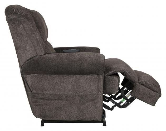 Catnapper Burns Power Lift Full Lay Flat Chaise Recliner w/Dual Motor Comfort Function-Ash