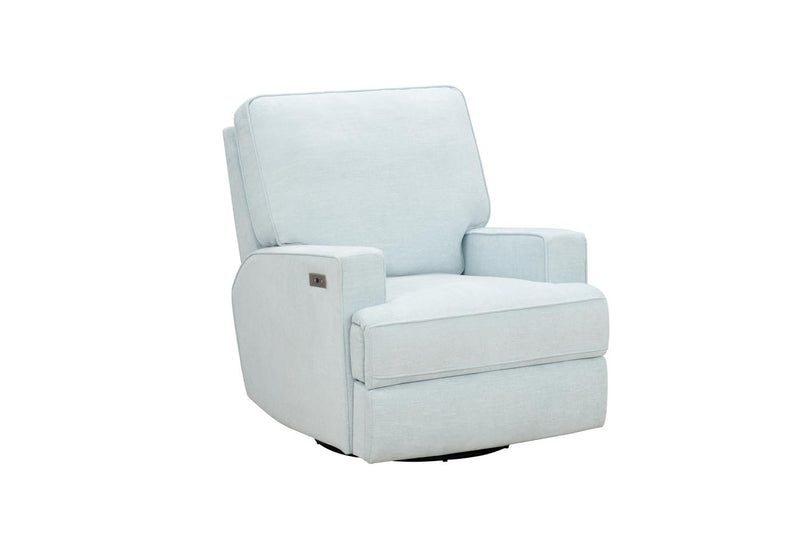 BarcaLounger Rhea Power Swivel Glider Recliner-Marci-Baby-Blue