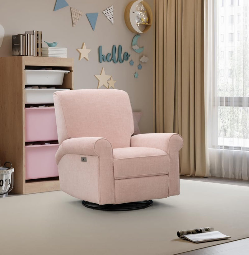 BarcaLounger Tegan Power Swivel Glider Recliner-Marci-Pink