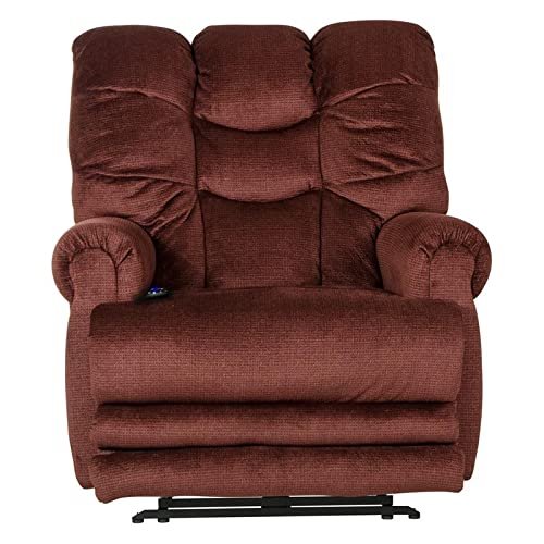 Catnapper Malone Power Lay Flat Recliner w/ Extended Ottoman-Merlot