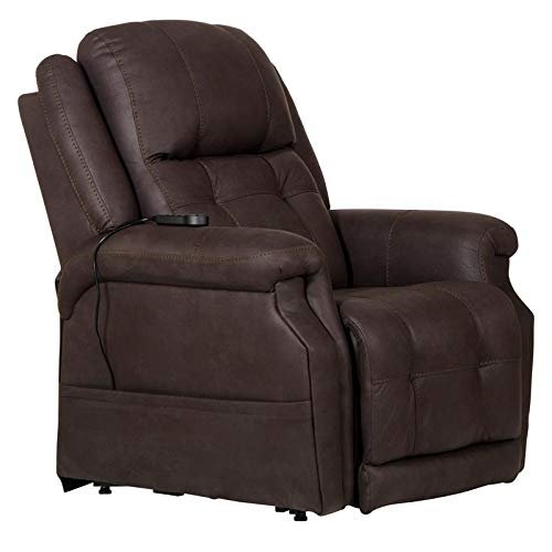 Catnapper Haywood Power Headrest Power Lift Lay Flat Recliner w/Heat & Massage-Chocolate