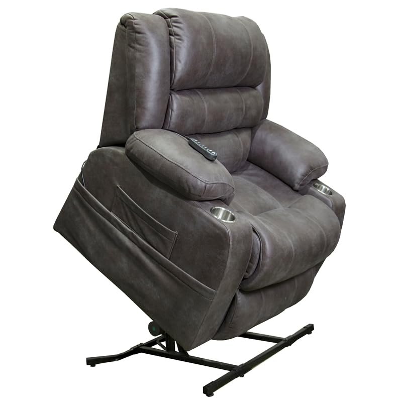 Catnapper Tucker Power Lift Recliner w/Heat & Massage-Steel