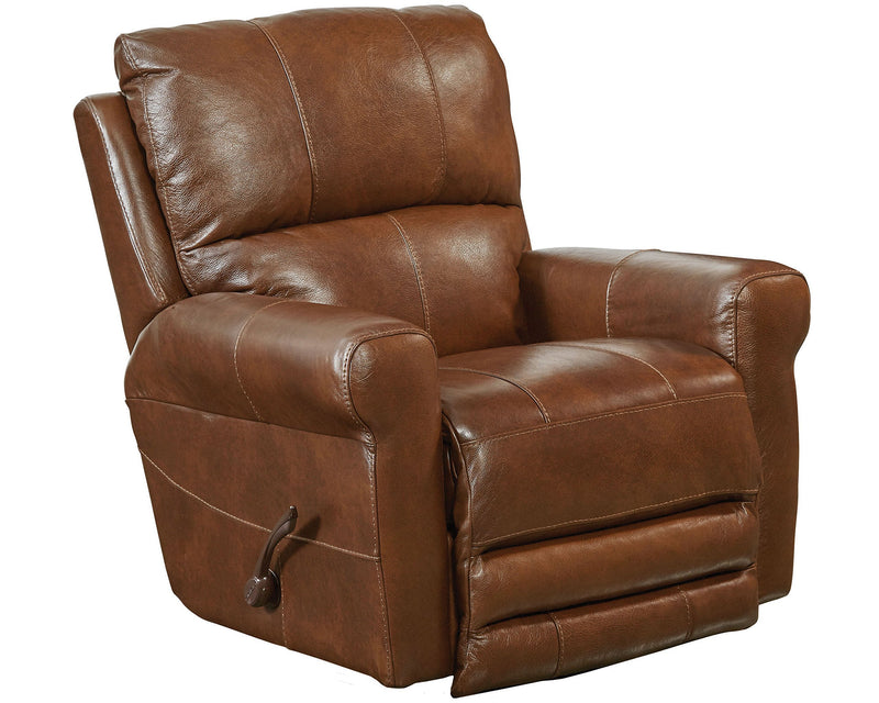 Catnapper Hoffner Power Lay Flat Recliner-Chestnut