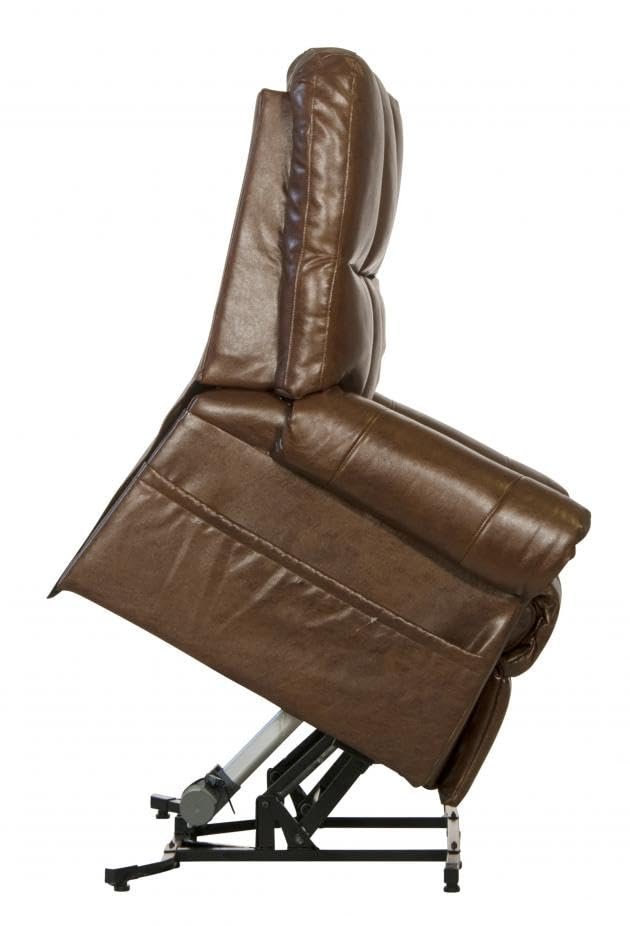 Catnapper Stallworth Power Lift Full Lay-Out Chaise Recliner-Chestnut