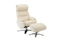 Barcalounger Adler Leather Recliner and Ottoman with Adjustable Headrest