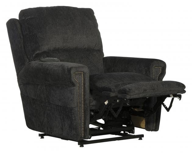 Catnapper Warner Power Headrest w/Lumbar Power Lift Lay Flat Recliner w/Dual Motor & Extended Ottoman-Slate