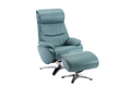 Barcalounger Adler Leather Recliner and Ottoman with Adjustable Headrest