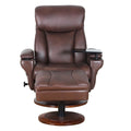 BarcaLounger William Pedestal Reclining Chair and Storage Ottoman