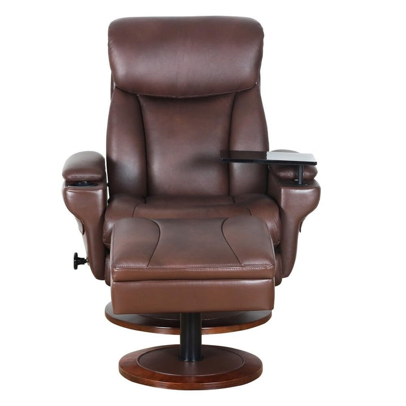 BarcaLounger William Pedestal Reclining Chair and Storage Ottoman