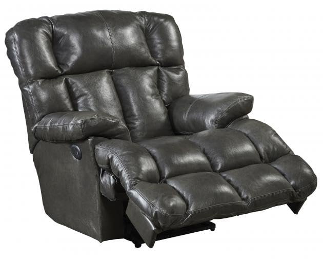 Catnapper Victor Power Lay Flat Chaise Recliner-Steel