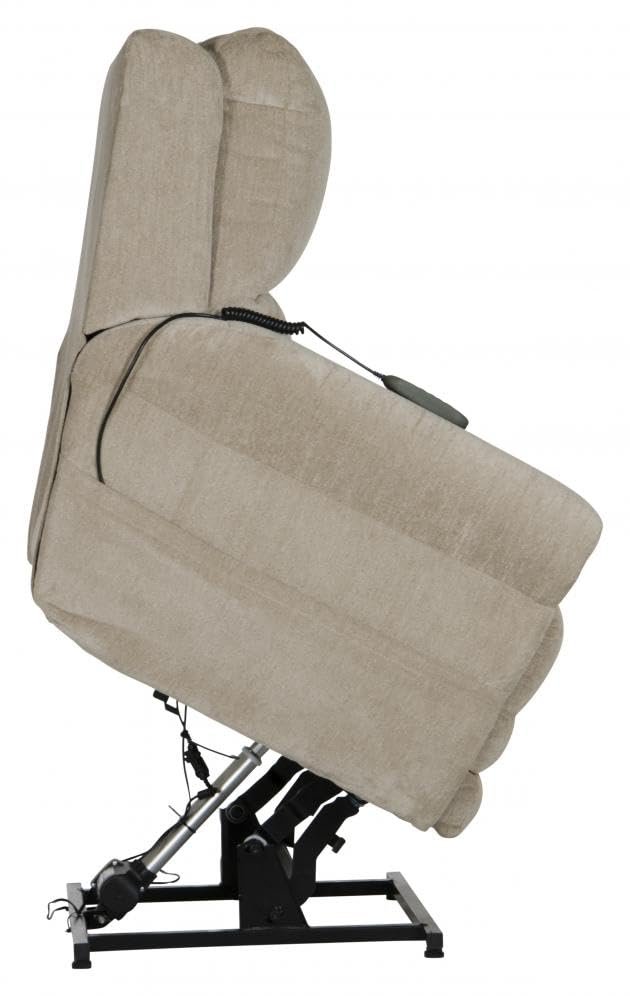 Catnapper Warner Power Headrest w/Lumbar Power Lift Lay Flat Recliner w/Dual Motor & Extended Ottoman-Putty