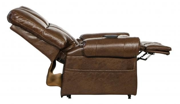 Catnapper Stallworth Power Lift Full Lay-Out Chaise Recliner-Chestnut