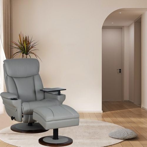 BarcaLounger William Pedestal Reclining Chair and Storage Ottoman