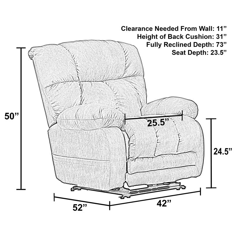 Catnapper Dawkins Power Lay Flat Recliner w/Oversized X-tra Comfort Footrest-Chocolate