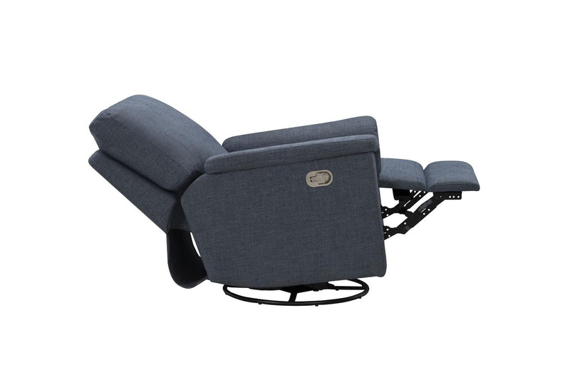 BarcaLounger Dawn Manual Swivel Glider Recliner-Tweed Indigo Blue