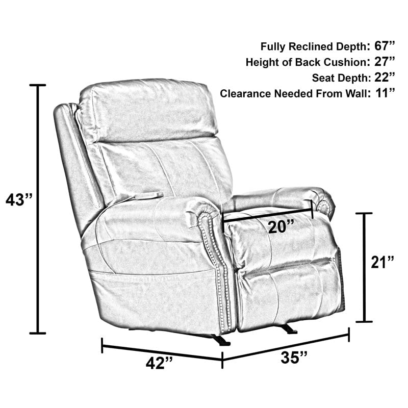 Catnapper Vito Power Headrest Power Rocker Recliner w/CR3 Heat/Massage/Lumbar- Cocoa